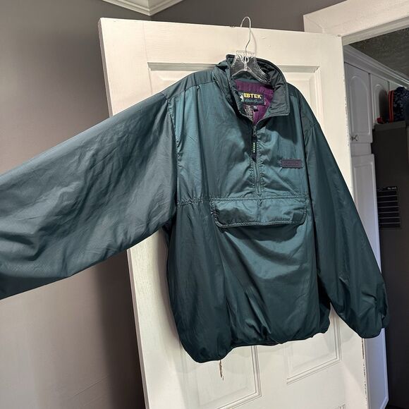 Vintage 90s Eddie Bauer EBTEK Half Zip Pullover Anorak Puffer Tech Jacket Large - Picture 5 of 13